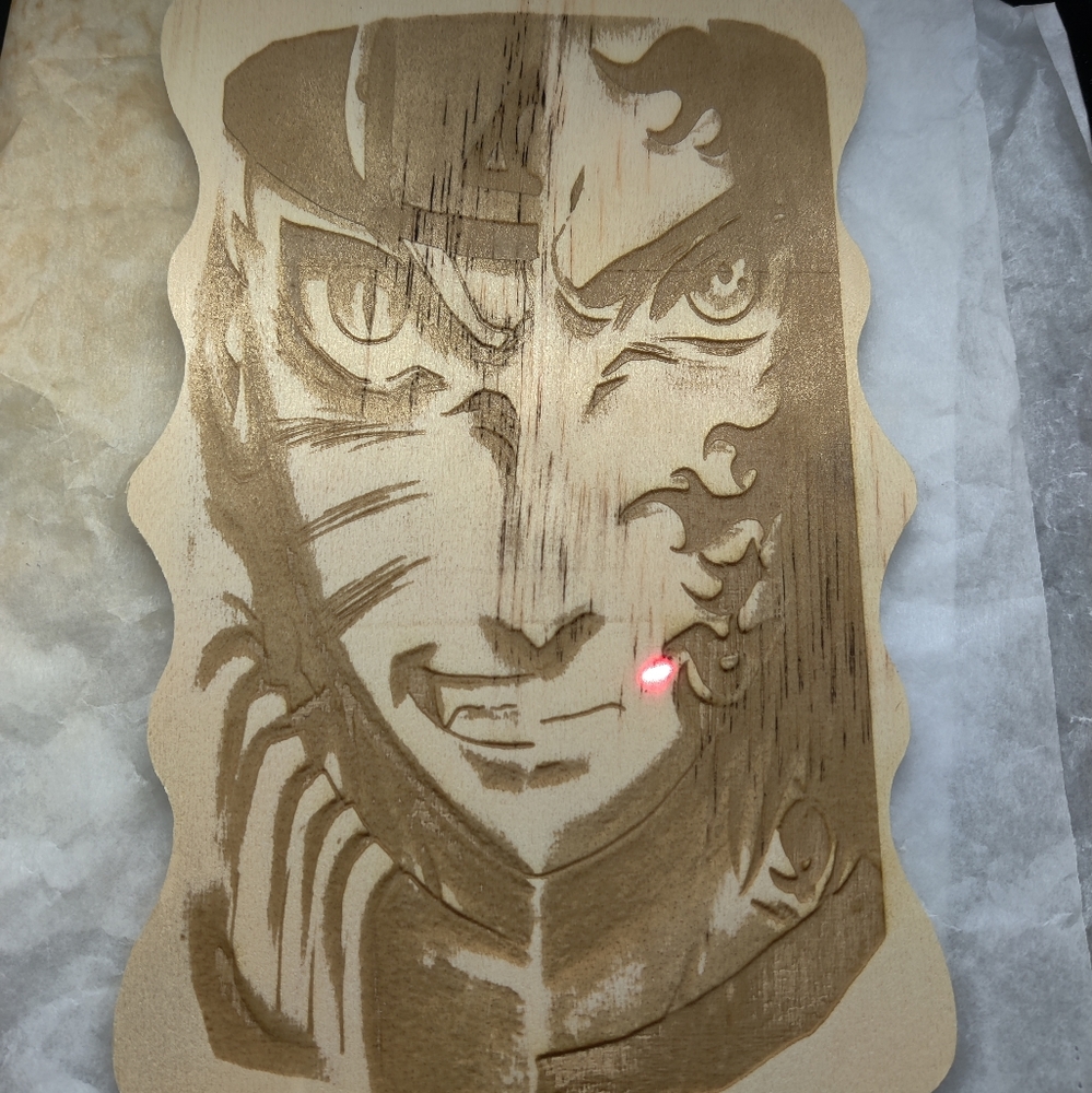 Naruto laser engraved
